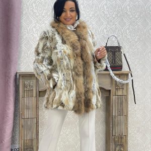 Chaqueta de pelo Natural Marron -Mod.Cuello Largo-