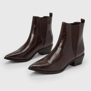 Botines marrones chelsea cocodrilo