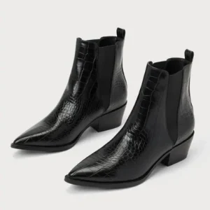 Botines negros chelsea cocodrilo