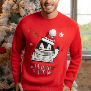 Saco Navideño Hombre Rojo