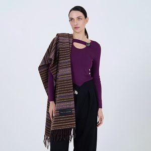 Bufanda Estampado Rayas Walnut