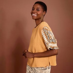 Camiseta Bimateria Bambula Bordado
