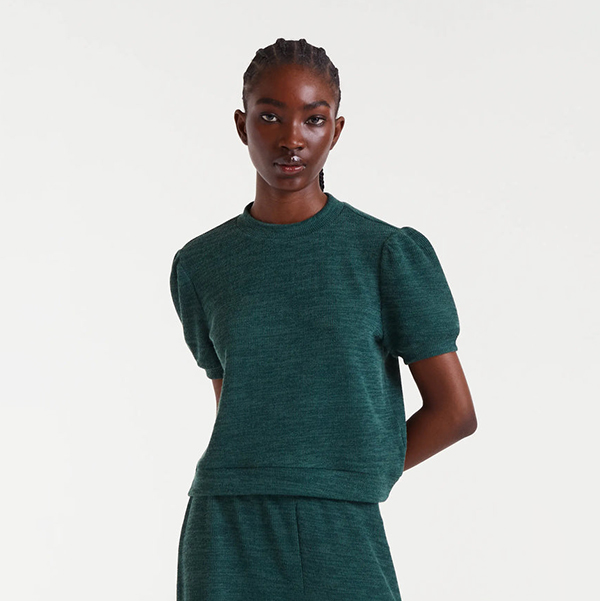 Camiseta Punto Canalé Verde - Imagen 2
