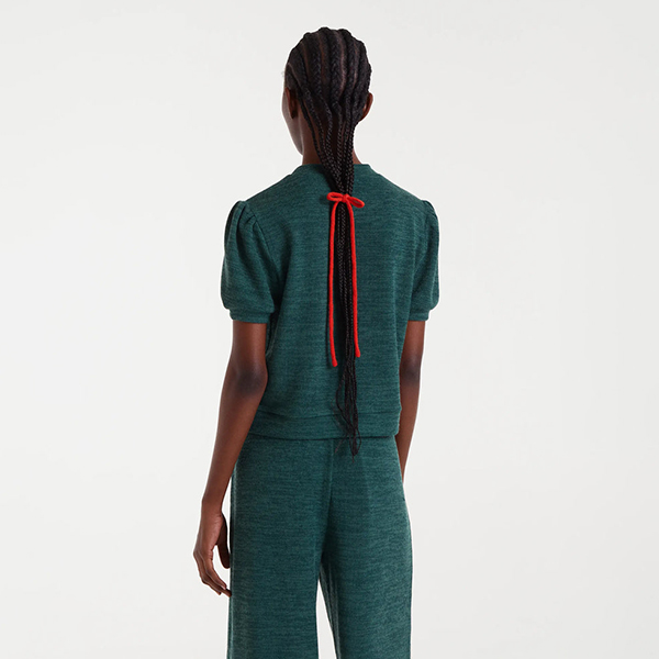 Camiseta Punto Canalé Verde