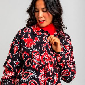 Cazadora Over Paisley Cachemir Negro