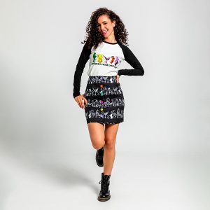 Falda Garabatos Monocromático