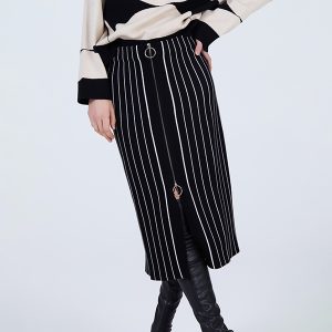 Falda Punto Cremallera Black