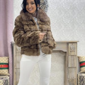 Chaqueta de conejo y marmota Color Vison-Mod.Vison-