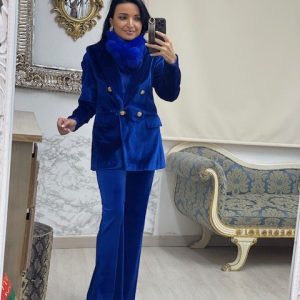 Conjunto azulon Terciopelo -Mod.Reyna-(T.U.34-38)