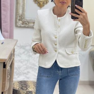 CHAQUETA CHANEL MARFIL-Mod.dorado- (T.U.36-42)