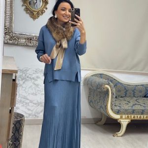 Conjunto Azul Jeans -Mod.Plisado- (T.U.34-46)