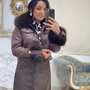 Chaqueta Cuero Marron -Mod.Llince-