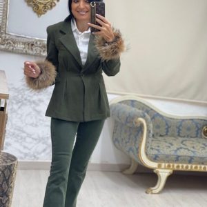 Chaqueta Verde Cuero -Mod.Abril- (T.U. 36-42)