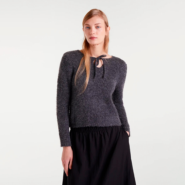 Jersey Punto Textura Gris
