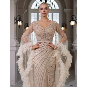 Exclusivo Vestido Nude con Plata de Lentejuelas