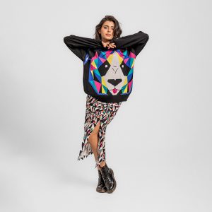 Suéter Oversize Punk Panda Geo