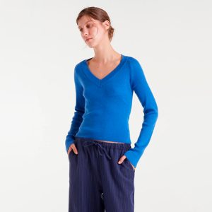 Top Punto Canalé Azul