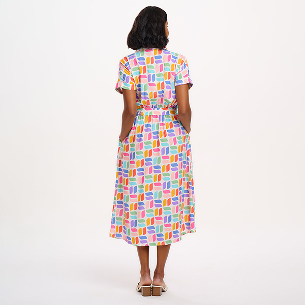 Vestido Leigh Midi Curved Geometric - Imagen 3