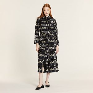 Vestido Abotonado Bordado Libelulas