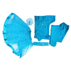 Conjunto de ballet tutú turquesa doble con brillos