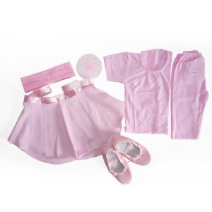 Conjunto rosa de falda envolvente