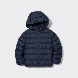Campera Uniqlo Unisex Azul Marina Warm Padded Capucha Desmontable (KP95)