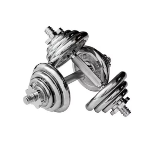 SET 20KG PESAS CROMADAS + MANCUERNAS + MALETÍN