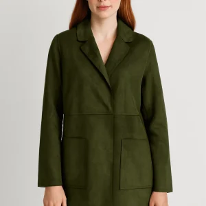 Saco de Piel de Durazno verde con Solapa