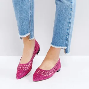Balerinas metálicas pink entretejidas